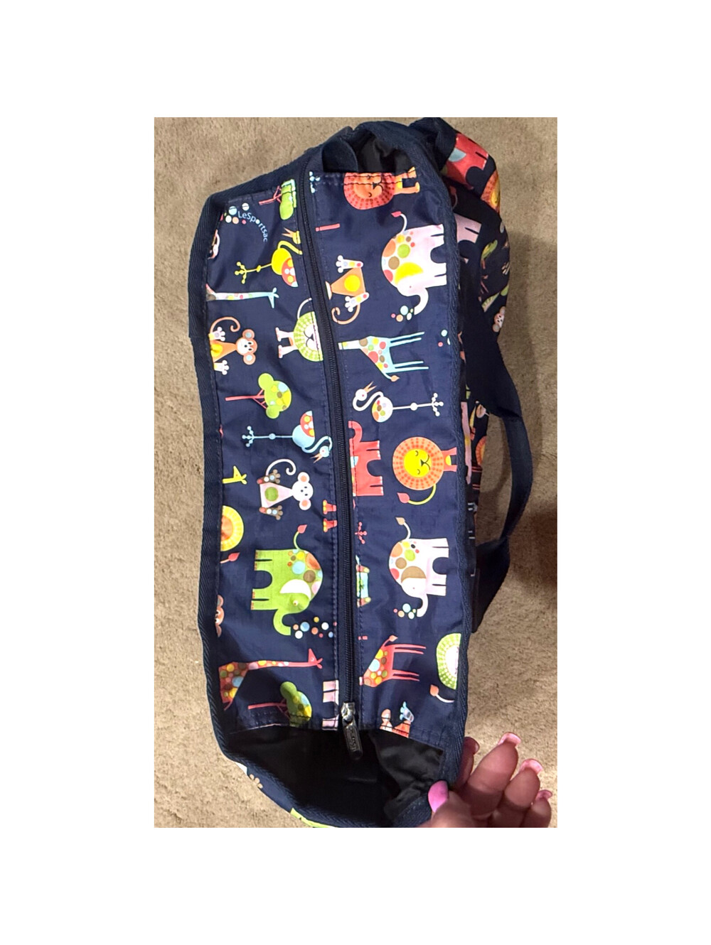 LeSportsac Baby Diaper Bag Ryan Tote Unisex Carry On Animal Print EUC - Picture 8 of 14